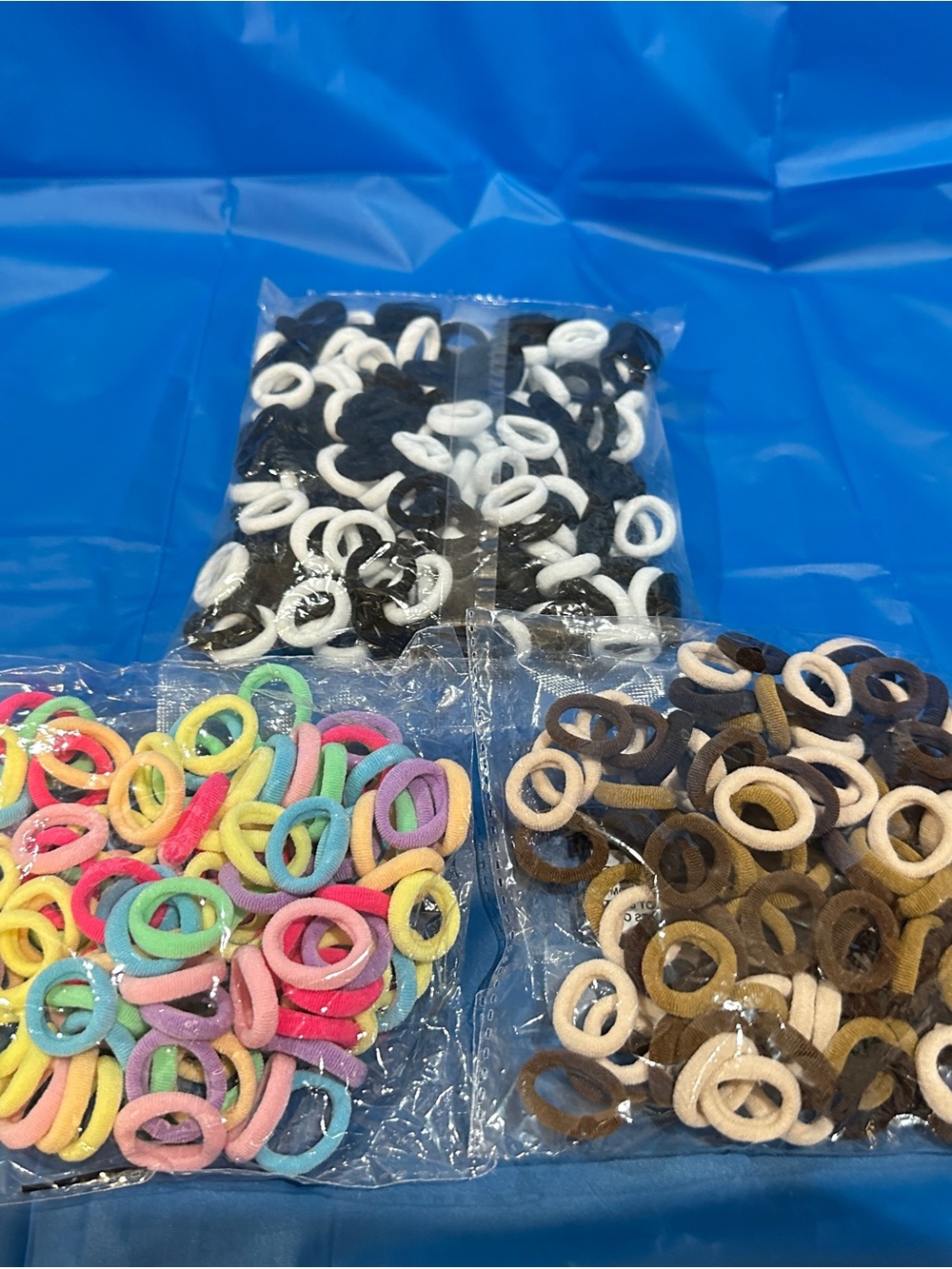 NEW & SEALED Multi-color Packs of Cotton Circular Elastic Hair Bands/Ties